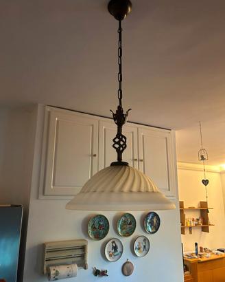lampadari a sospensione in vetro e rame a mano
