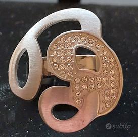 Breil Anello Chevalièr in acciaio e Swarovski