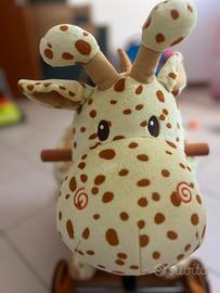 Labebe Giraffa a dondolo in legno e con ruote
