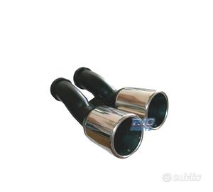 DOPPIO TERMINALE DI SCARICO TONDO IN ACCIAIO INOX 