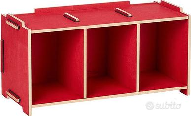 Porta CD legno rosso capienza 30 posti