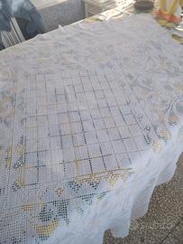 tovaglia all'uncinetto di cotone a filet
