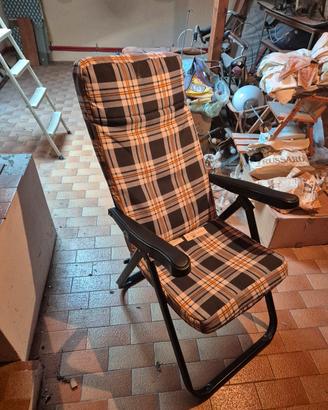 Coppia di sedie da giardino imbottite pieghevoli