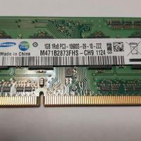 MEMORIA NOTEBOOK RAM DDR3 1GB PC3-10600-09-10-ZZZ