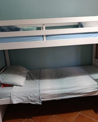 letto a castello bianco 