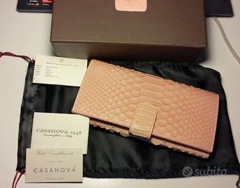 Portafoglio Donna rosa, vera pelle