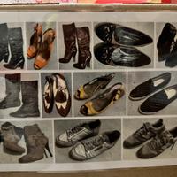 Scatolone pieno di scarpe stock