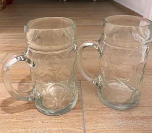 Set 2 Boccale da Birra in vetro spesso 1L