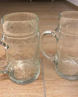 Set 2 Boccale da Birra in vetro spesso 1L