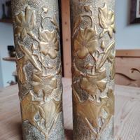 Coppia di bossoli sbalzati in ottone ww1