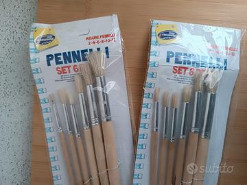 2 X Confezioni pennelli nuovi set 6 pezzi