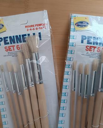 2 X Confezioni pennelli nuovi set 6 pezzi