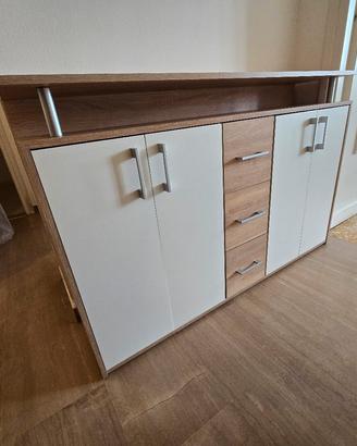 Credenza Moderna Bianca e Rovere