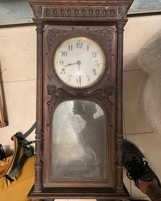 OROLOGIO ANTICO LEGNO PARETE VEDETTE