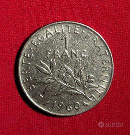 1 Franco  1960 moneta rara Francia