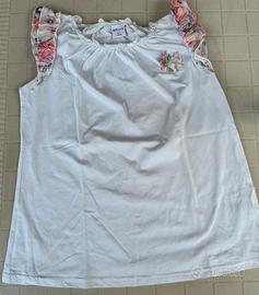 Maglietta bianca Ativo con fiore. 12 Anni - 152 Cm