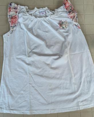 Maglietta bianca Ativo con fiore. 12 Anni - 152 Cm