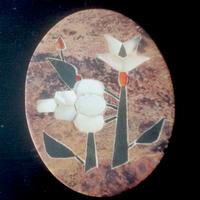 Scatola portaoggetti ellittica in pietra dura