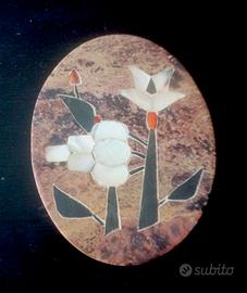 Scatola portaoggetti ellittica in pietra dura