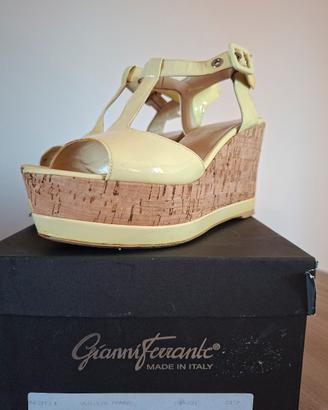Scarpa zeppa donna color panna