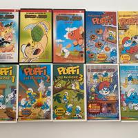20 Videocassette VHS puffi, braccio di ferro ecc..