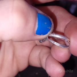 anello argento con diamante e pietre