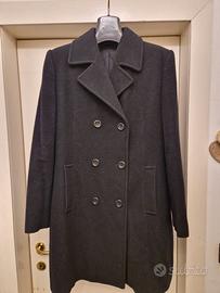 Cappotto da donna in lana nero doppiopetto