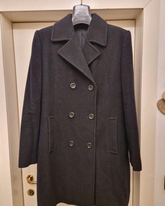 Cappotto da donna in lana nero doppiopetto