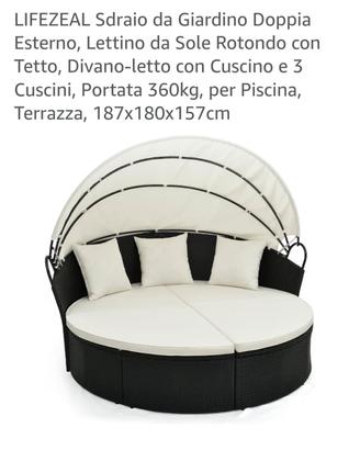 Letto tondo  da giardino in polirattan