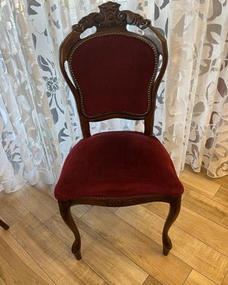 Sedie in legno massello color noce