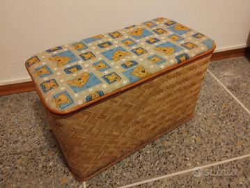 Baule porta-giocattoli in vimini