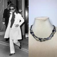 Collana con quarzo rutilato bianco e nero, ematite
