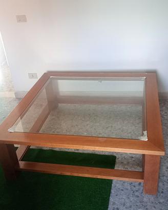 tavolino 130x130 con vetro