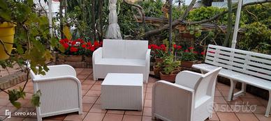 Set giardino o terrazzo 2 poltrone + divanetto