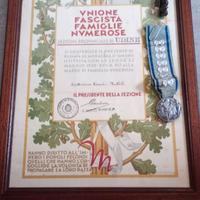medaglia famiglie numerose  unione fascista