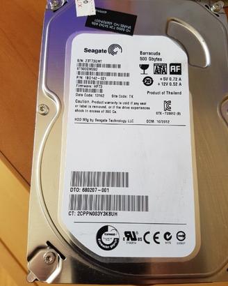 Hard Disk Drive S-Ata Seagate Barracuda 500Gb