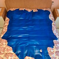 Pelle di vitello intera pieno fiore blu - nappa