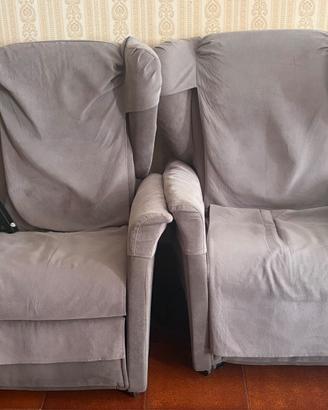 Coppia poltrone elettriche alzapersona reclinabili