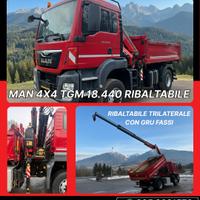 MAN TGM 18.440 4x4 con Gru Fassi F125A & Ribaltabi