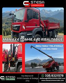 MAN TGM 18.440 4x4 con Gru Fassi F125A & Ribaltabi