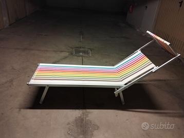 Lettino da spiaggia in alluminio .