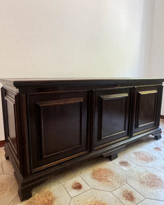Cassapanca antica pregiato legno scuro brasiliano