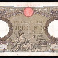 RARA CENTO 100 LIRE AQUILA ROMANA CAPRANESI REGNO