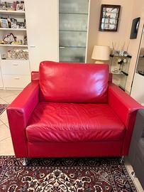 Poltrona in pelle B-Flex rossa 90x110 cm
