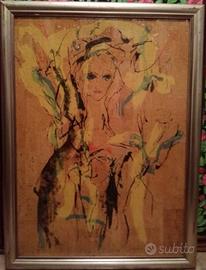 Ernesto Treccani - Figura femminile su sughero