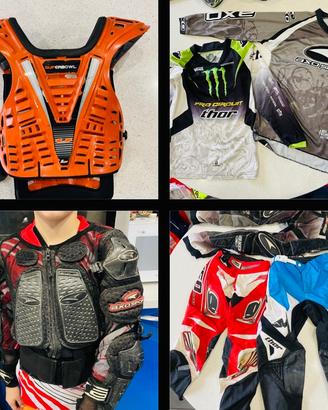 Abbigliamento junior cross protezioni stivali ecc