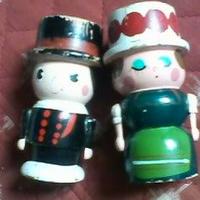 4 statuine pasquali Portauovo in legno decorate