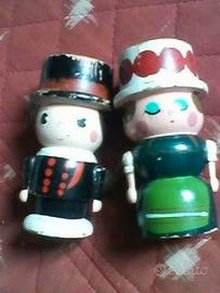 4 statuine pasquali Portauovo in legno decorate