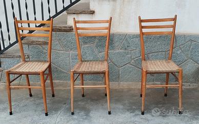 3 sedie in stile Gio Ponti