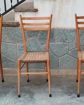 3 sedie in stile Gio Ponti